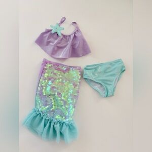 EUC Toddler Girls Little Mermaid Ariel Disney Swim Set